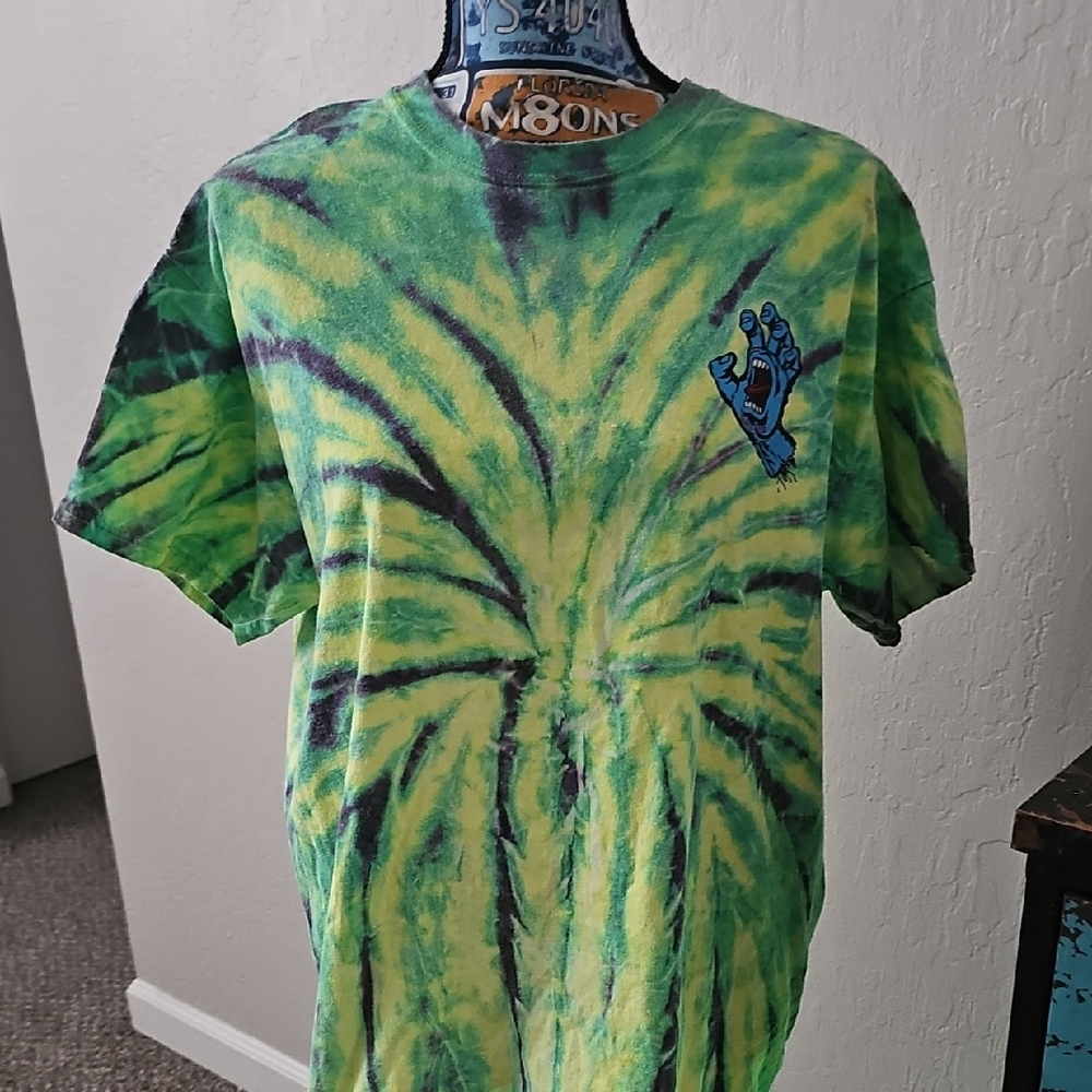 Santa Cruz Green and Purple Tie-Dye T-Shirt